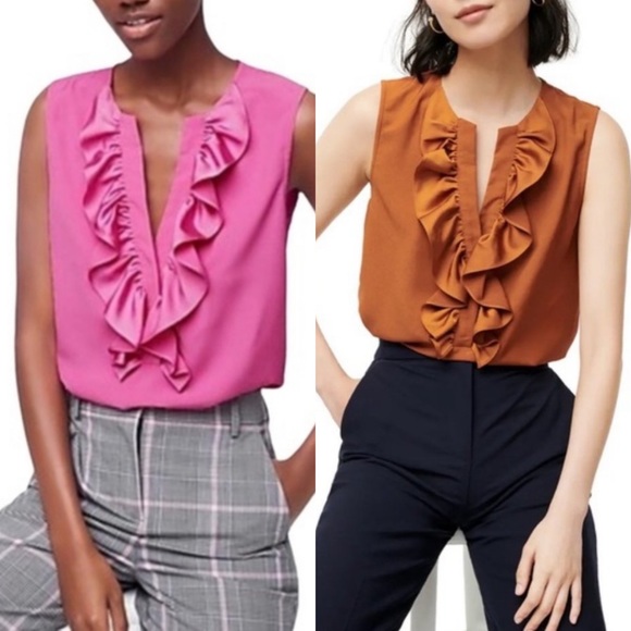 🆕 J Crew Ruffle Front Tops - Picture 1 of 11